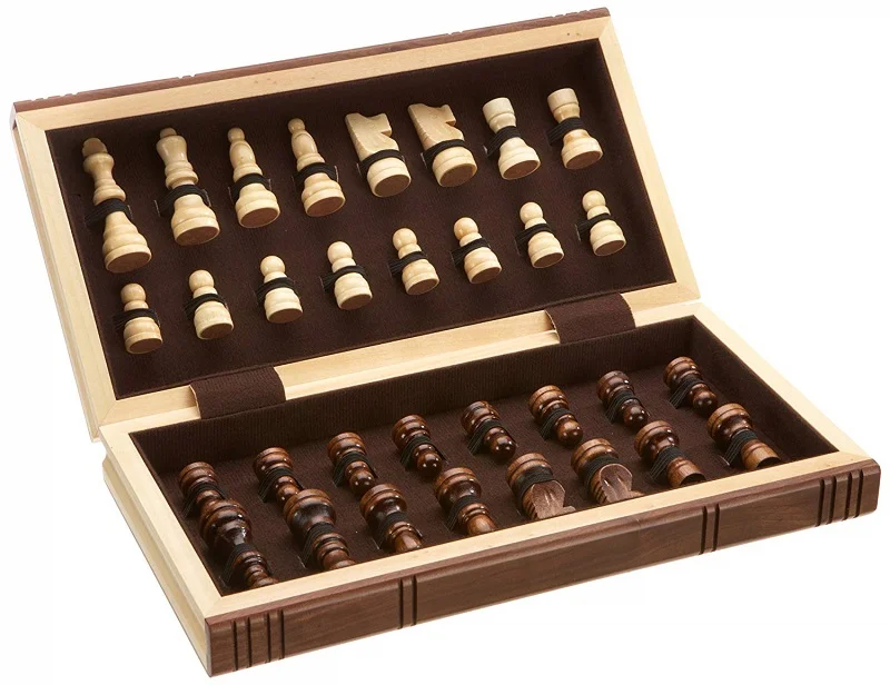 Jeu d'échecs échiquier de voyage en forme de livre