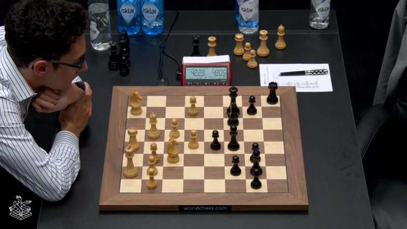 Championnat du Monde d'échecs 2018 partie 5 Caruana Carlsen