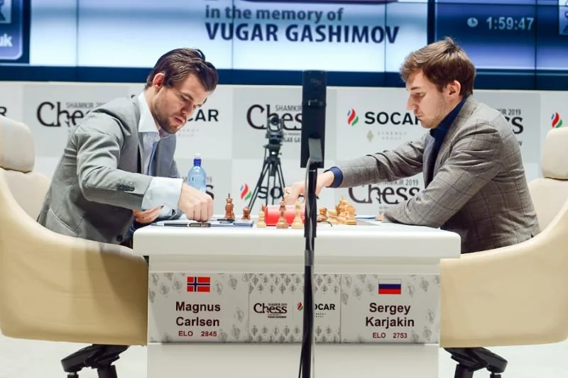 Shamkir Chess 2019 ronde 8 Karjakin-Carlsen
