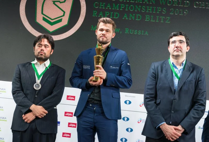 Podium du Championnat du Monde Blitz Open 2019