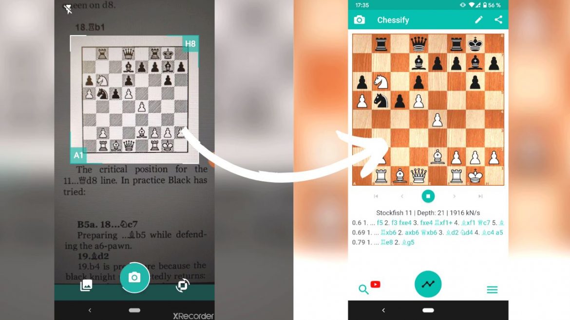 Scanner position ou diagramme d'échecs avec Chessify