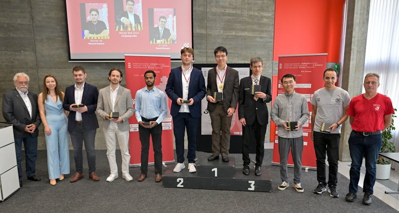 Podium Triathlon des GMs Festival d'échecs Bienne 2023